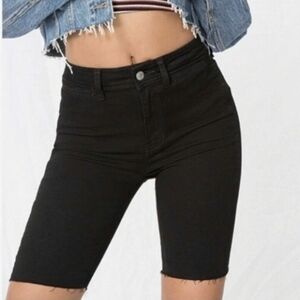 Free People FP So Chic Biker Shorts Womens W28 Black Fringe Hems